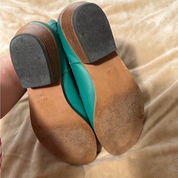 L’Atiste Elgin Turquoise Cutout Leather Pull On Ankle Boots 40/10 - Picture 6 of 7